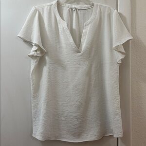 Maurice’s White V-Neck Blouse